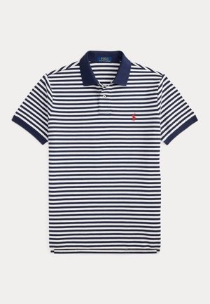CUSTOM SLIM FIT STRIPED MESH POLO SHIRT - Πόλο - newport navy/white