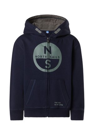 HOODIE WITH MAXI LOGO - Felpa con zip - navy blue