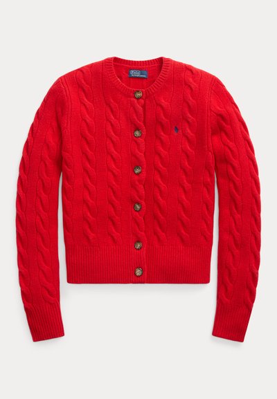 Polo Ralph Lauren CABLE KNIT WOOL CASHMERE CARDIGAN - Jopica - fall red