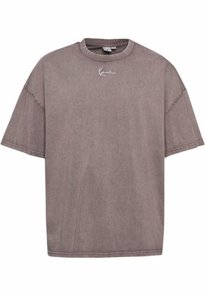 SMALL SIGNATURE HEAVY WASHED BOXY TEE - T-shirt - bas - grey