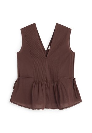 ARKET, ARKET PINTUCK TOP - Blouse - brown