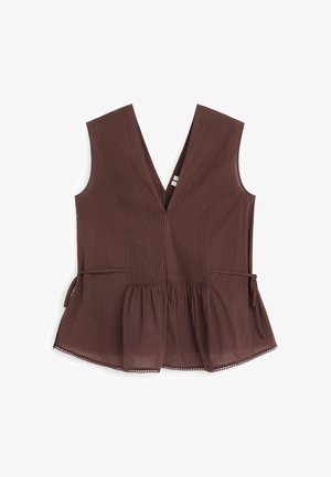 ARKET, ARKET PINTUCK TOP - Blouse - brown