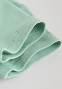 Svijetlozeleni materijal s vidljivim rubnim prošivima uredno presavijen na svijetloj pozadini, prikazujući teksturu i detalje šavova.