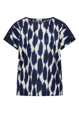 Cecil, T-SHIRT MIT STRUKTURMIX UND PRINT - T-Shirt print - urban dark blue