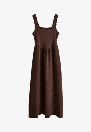 Next, TALL FIT - JERSEY WOVEN MIX MIDI DRESS . - Jerseykjole - chocolate brown