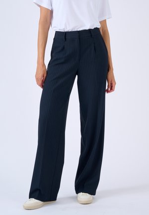 LARGE RAYÉ  - Pantalones - marine rayé