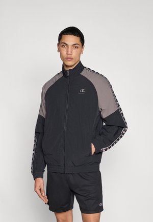 SPORTS INSPIRED FULL ZIP TOP WITH TAPE DETAILING - Treniņjaka - black