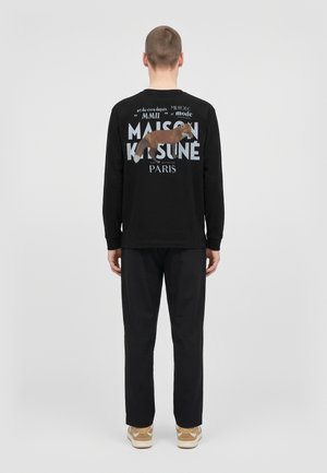 Maison Kitsuné, PROFILE FOX LONG SLEEVE - Блуза с дълги ръкави - black
