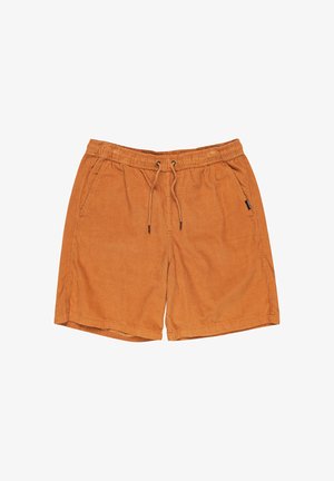 Puuvillased oranžid korduroy lühikesed püksid elastse vöökoha, paelaga sulgemise ja kahe küljetaskuga. Omab tekstuurset pinda.