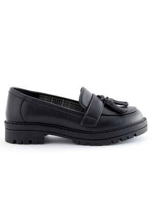 SCHOOL CHUNKY TASSEL LOAFERS - Loafers - matt black