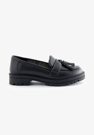 SCHOOL CHUNKY TASSEL LOAFERS - Mocassins - matt black