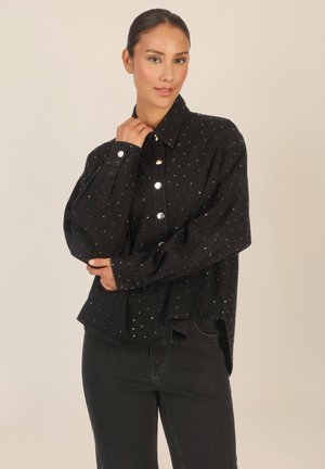 MIT KRISTALLSTEINEN - Overhemdblouse - schwarz