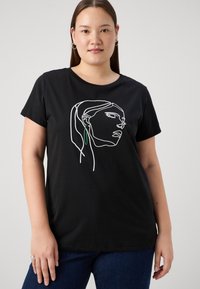 ONLY Carmakoma CARCILLE LADY - Tričko s potlačou - black