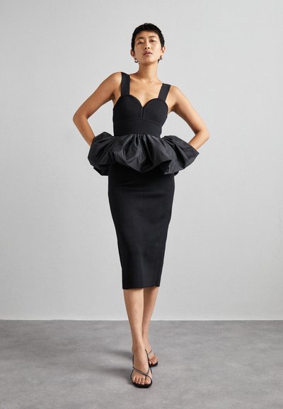 Hervé Léger RUCHED PEPLUM  - Cocktail φόρεμα / Φόρεμα για πάρτι - black