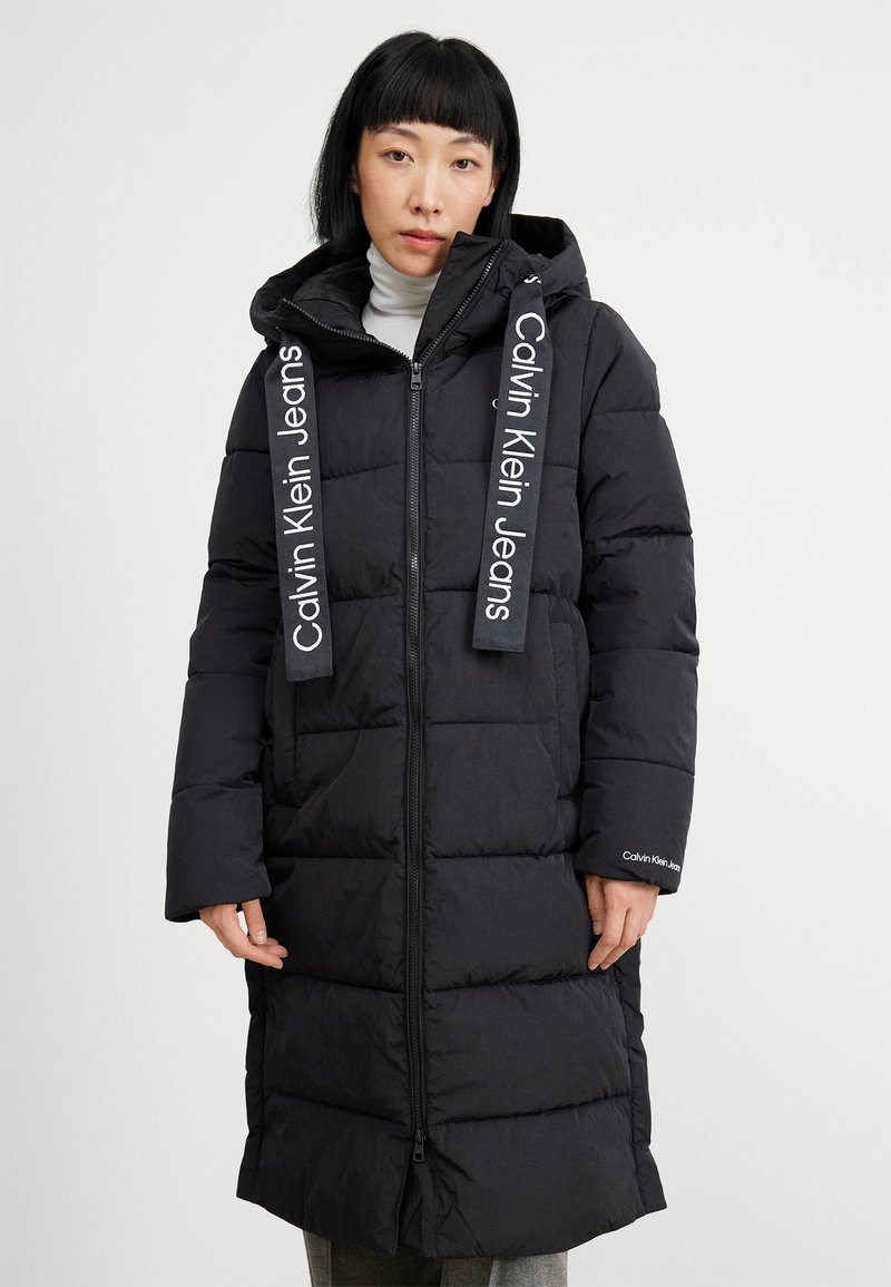 Calvin Klein Jeans LOGO LONG PUFFER Wintermantel black/schwarz Zalando.at