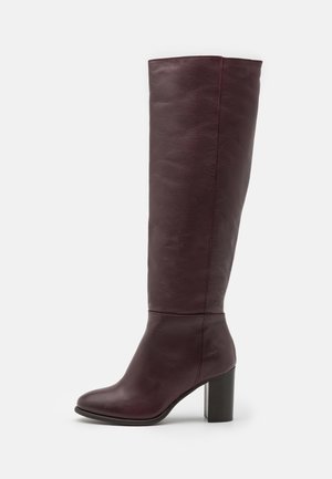 LEATHER  - Stivali alti - bordeaux