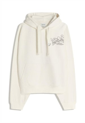 Bershka Mikina s kapucí - white