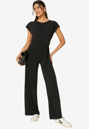 SHORT SLEEVE TIE WAIST - Overall / Jumpsuit - black