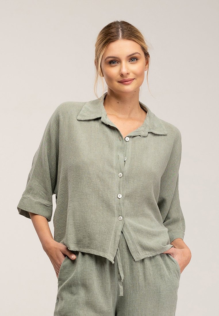 Tantra Overhemdblouse kaki Tantra Overhemdblouse kaki