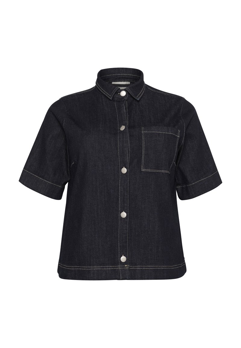 Kaffe Curve Overhemdblouse donkerblauw denim