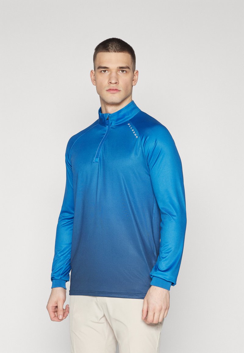 Ellesse Bovaro Men's Half Zip Long Sleeve Top – Slim Fit Sports Shirt, Medium Zip, High Collar