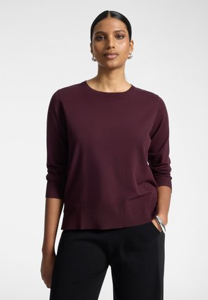 Elena Mirò, MAGLIA GIROCOLLO CON MANICHE A TRE QUARTI - Maglione - bordeaux