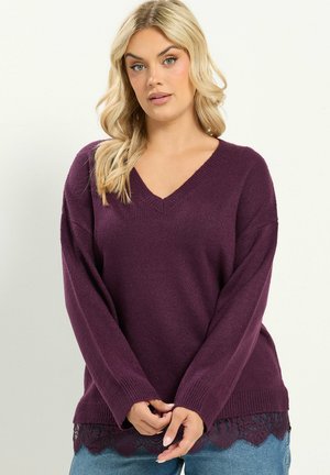 Yours Clothing, PLUS SIZE JUMPERS - Jersey de punto - purple