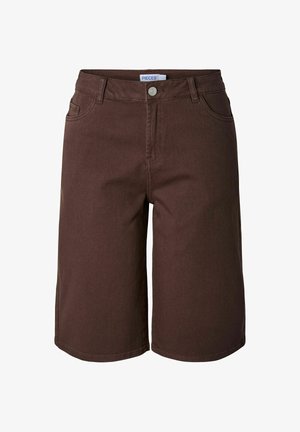 Pieces, PCSALUME MW WIDE DENIM SHORTS - Denimshorts - hot fudge