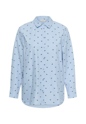 Kaffe Curve, KCGIULY HEART SHIRT - Button-down blouse - placid blue navy bows