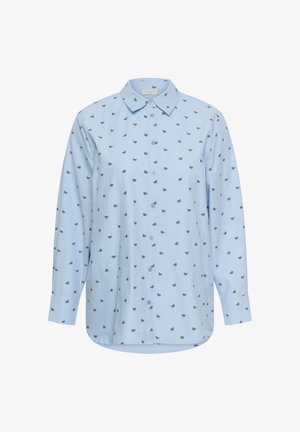 Kaffe Curve, KCGIULY HEART SHIRT - Button-down blouse - placid blue navy bows
