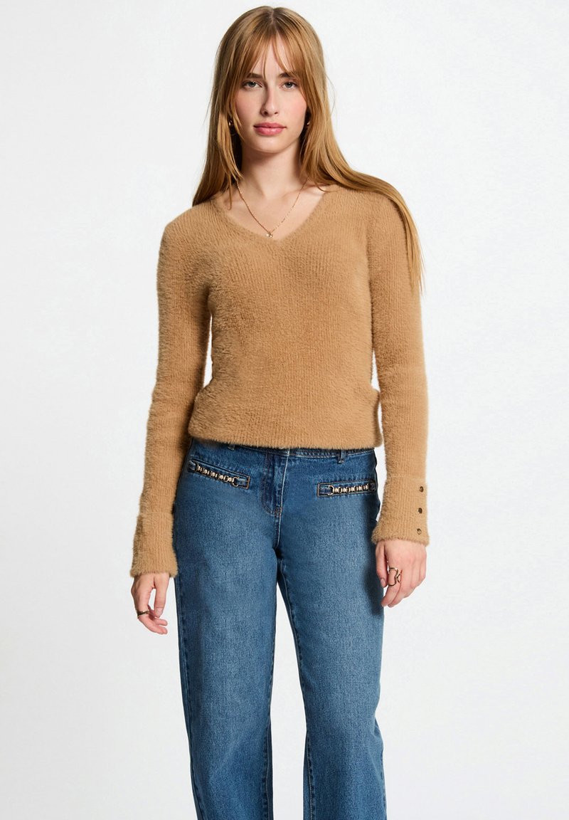 Morgan LONG-SLEEVED WITH FLUFFY - Neule - camel
