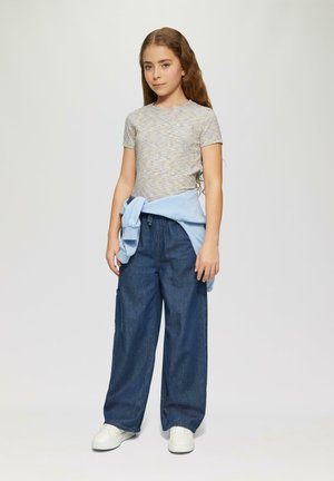 MIT PASPELIERTEM - Print T-shirt - flieder