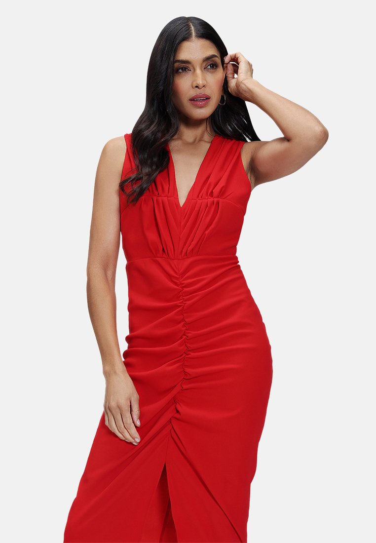 HotSquash DEEP V-NECK RUCHED Galajurk red/rood