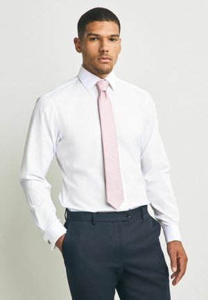 SET - Businesshemd - white pink with pocket square