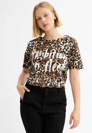 INSIDE MANGA CORTA ANIMAL PRINT - Camiseta estampada - marron