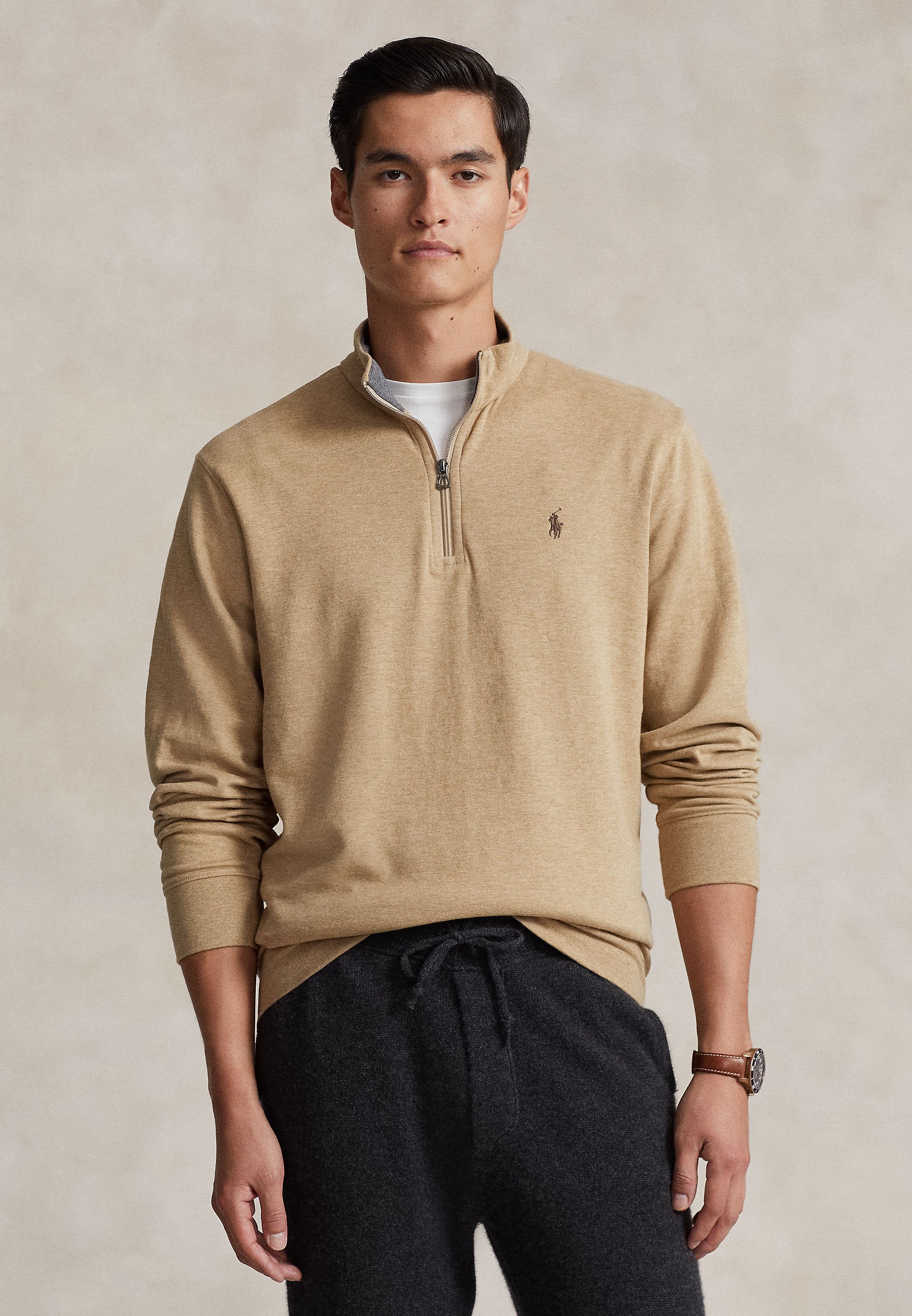Polo Ralph Lauren LUXURY JERSEY QUARTER ZIP PULLOVER - Bluză de