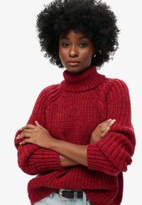 Superdry & Co SLOUCHY STITCH ROLL NECK - Trui - rouge marl