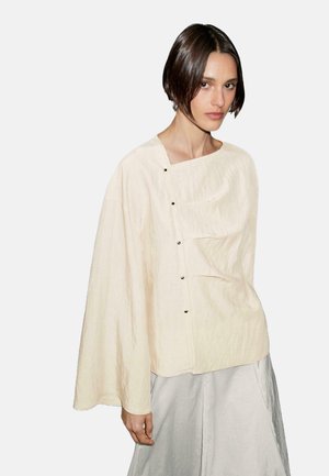 LONG SLEEVE WITH SIDE  FASTENING  - Blouse - beige