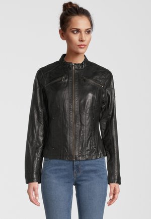 MIT LABEL PATCH - Veste en cuir - black