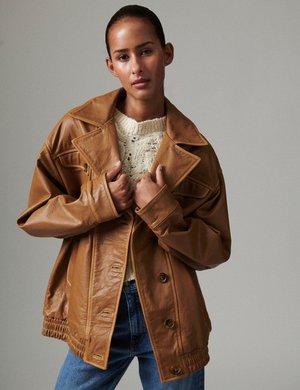 METTE - Veste en cuir - rubber