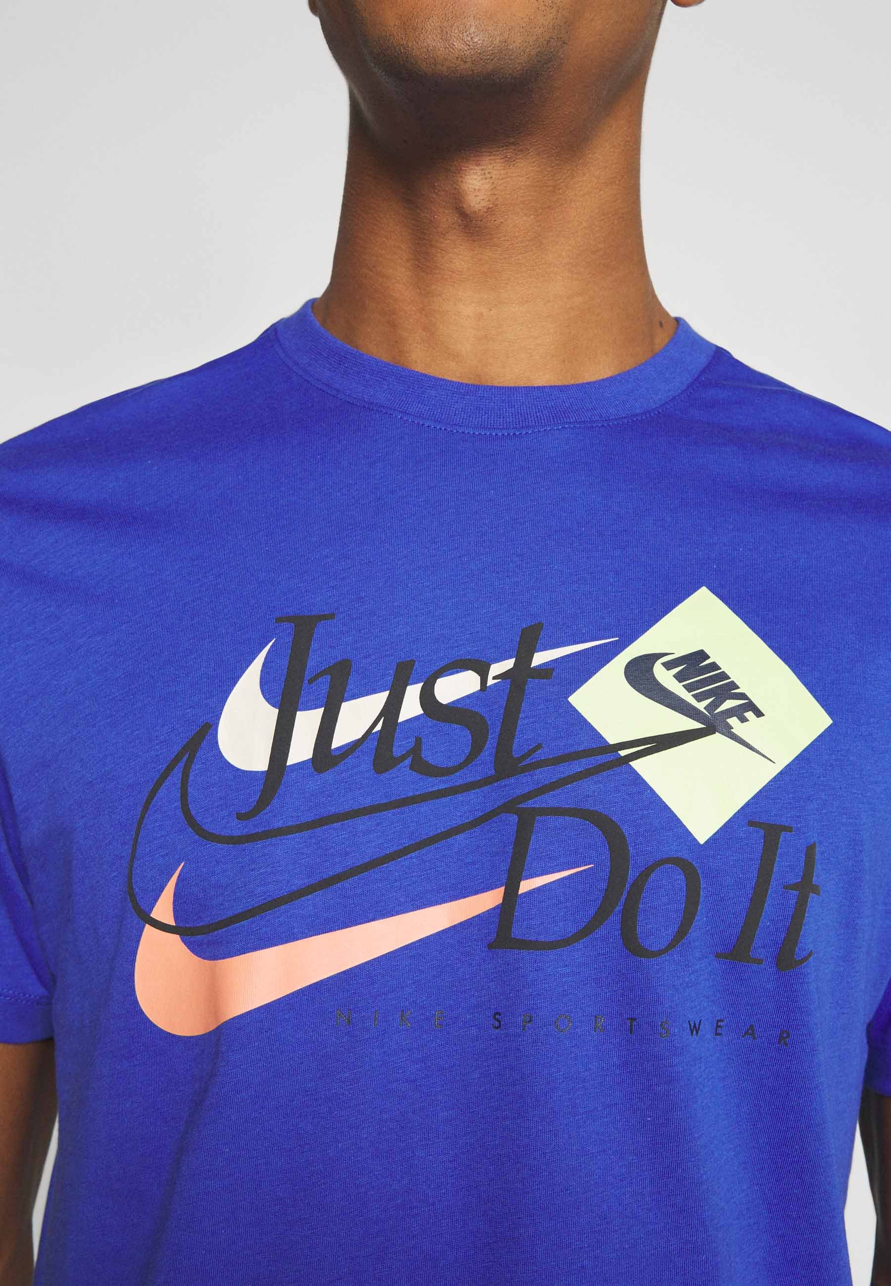 blue nike just do it shirt