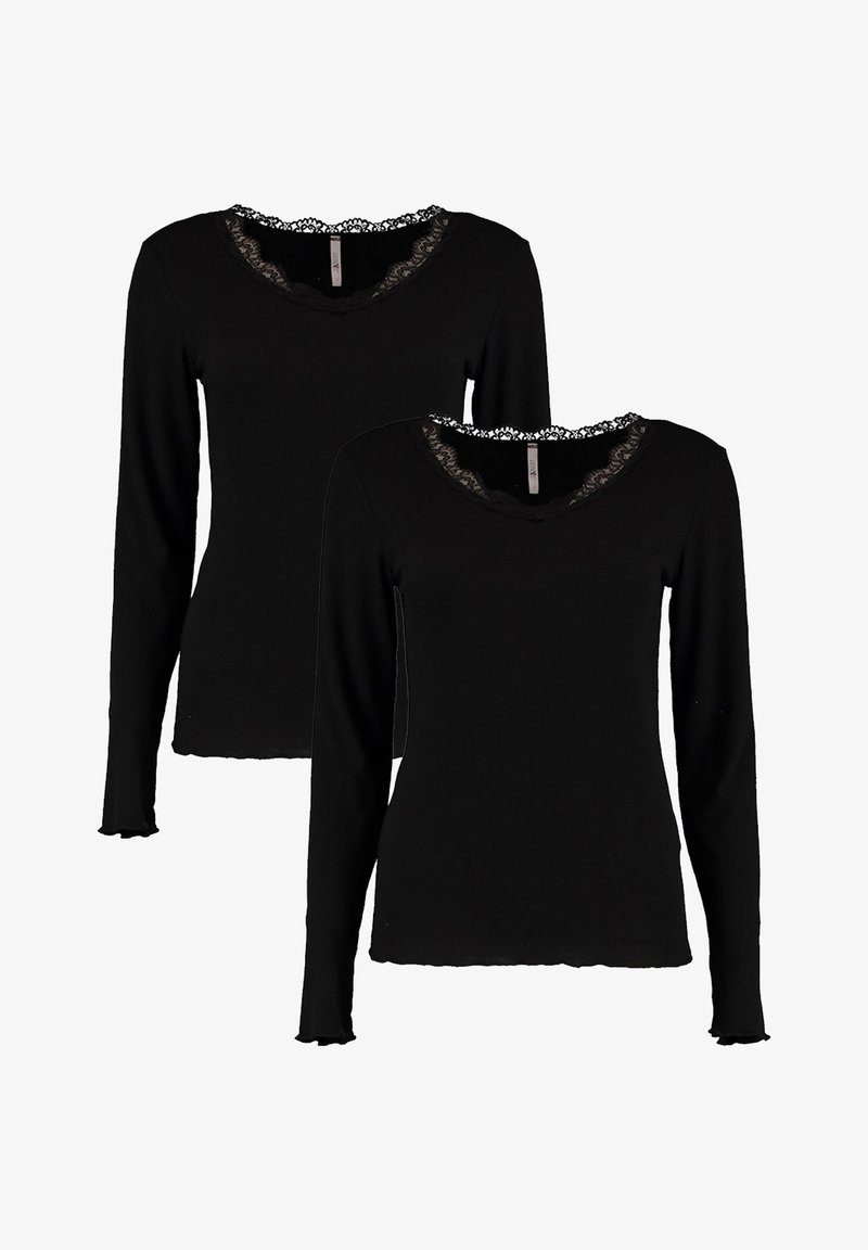 Hailys 2-ER SET - Langarmshirt - schwarz