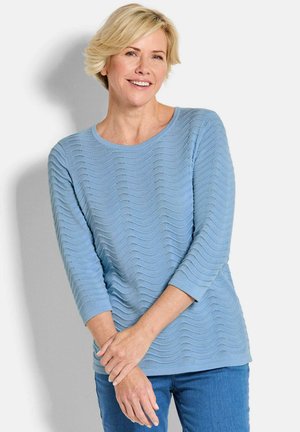 PULLOVER MIT WELLENSTRUKTUR - Trui - light blue