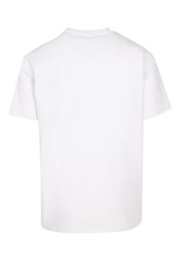 White cotton t-shirt, short sleeves, crew neck, simple design, smooth texture, no patterns or accents, plain back view.