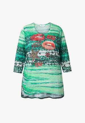 Angel of Style, LEO STREIFENMUSTER GLITZERSTEINCHEN - Maglietta a manica lunga - blue green