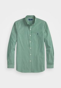 SLIM FIT STRIPED STRETCH POPLIN SHIRT - Majica - new forest/white