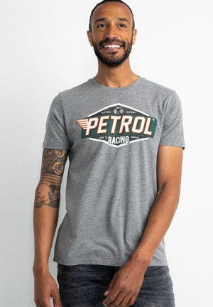 LOGO - T-shirt print - light slate melee