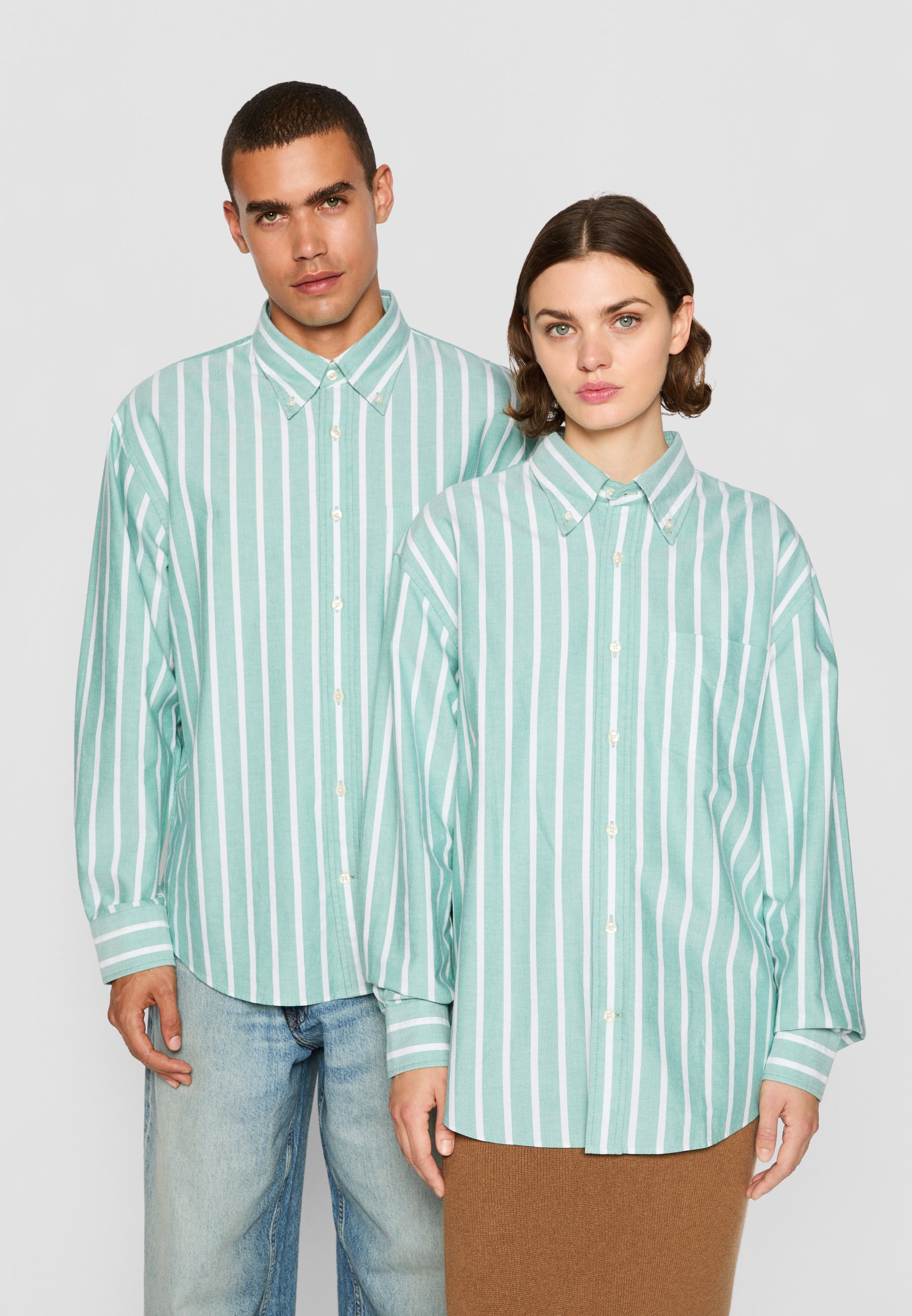 売れ筋商品|||ガント シャツ レディース トップス EXCLUSIVE HERITAGE 2.0 REL OXFORD STRIPE SHIRT - Blouse - deep green f283fb2ff8ee4ae683ae6a2e058b03
