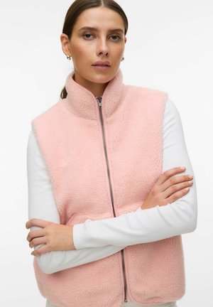 Vero Moda TEDDYFELL VMJOSEFINE - Weste - strawberry cream