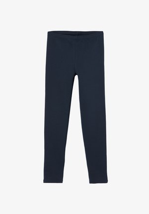 Leggings elasticizzati blu navy realizzati in tessuto morbido, con un design aderente, una vita elastica e cuciture lisce per un maggiore comfort.
